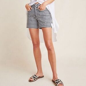 Anthropologie Black and White Gingham Shorts